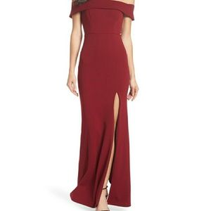 Lulus off shoulder mermaid style dress - Burgundy